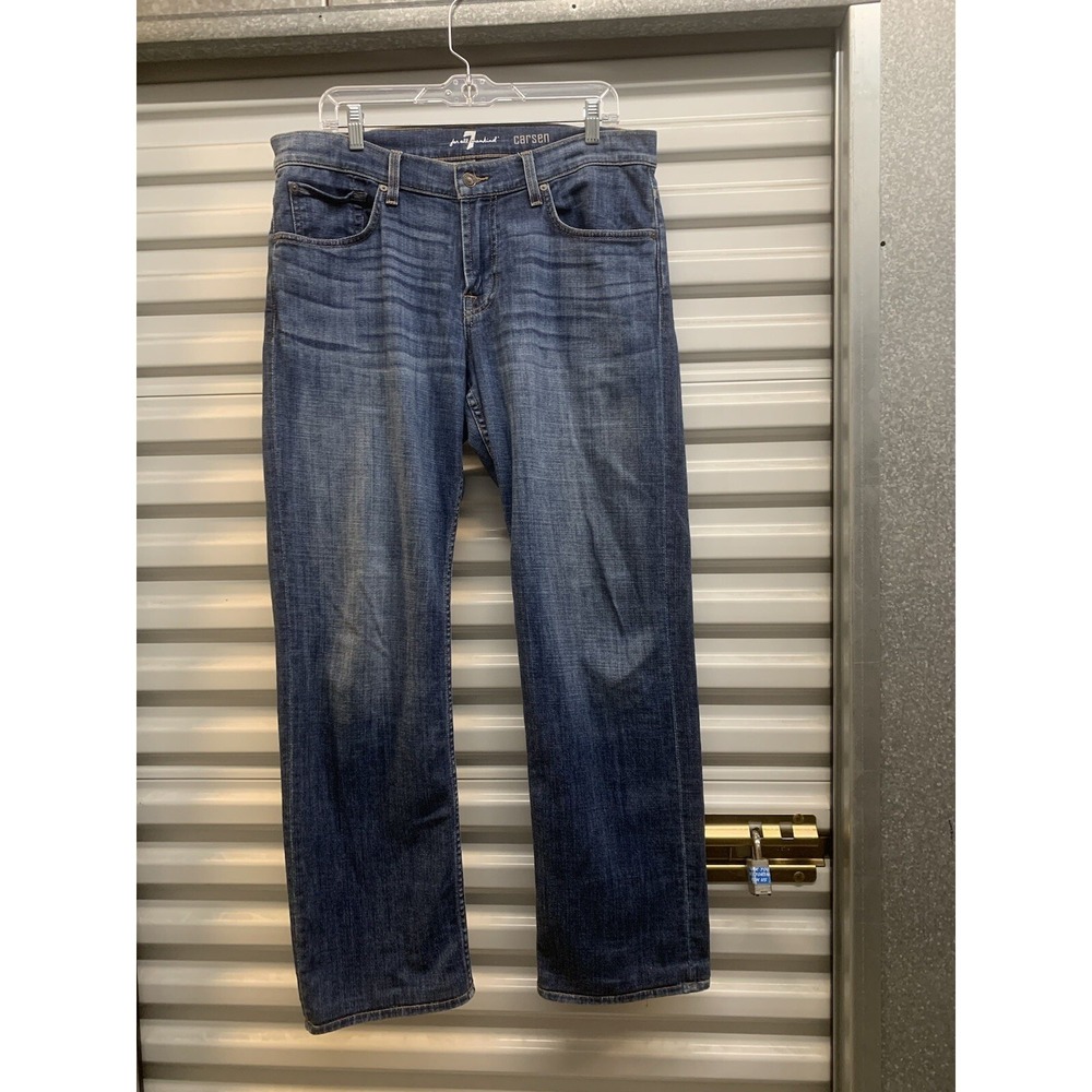 Lot Of 2 - 7  For All Mankind Jean Pants Mens Carsen Blue Denim 33